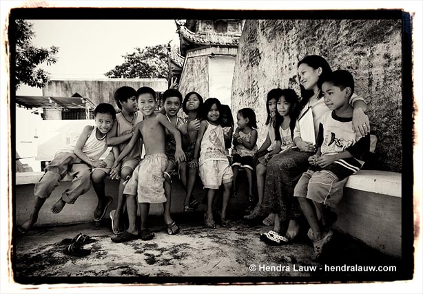 Children attending the Bible class at the Manila North Cemetery